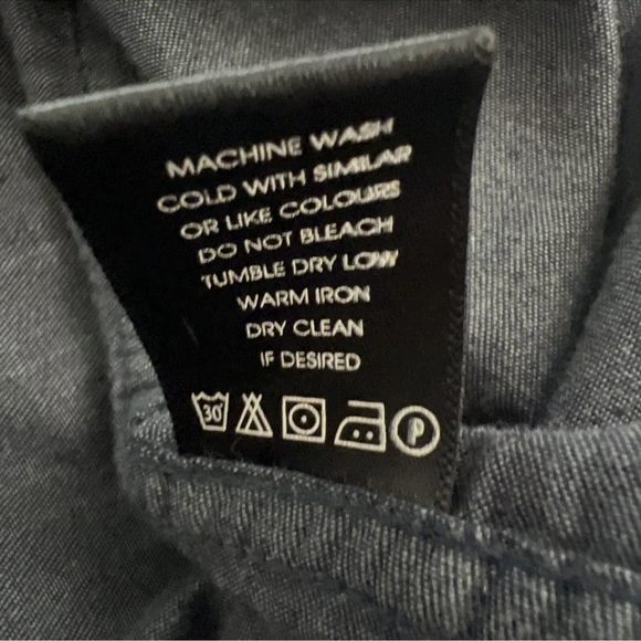 Denim & Flower Mens Casual Button Up Shirt Navy Striped Short Sleeve Slim Fit L - Picture 8 of 11